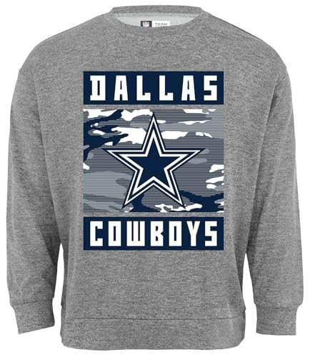 Zubaz NFL Men's Dallas Cowboys Heather Grey Crewneck Sweatshirt , Size XX-Large | Amazon (US)