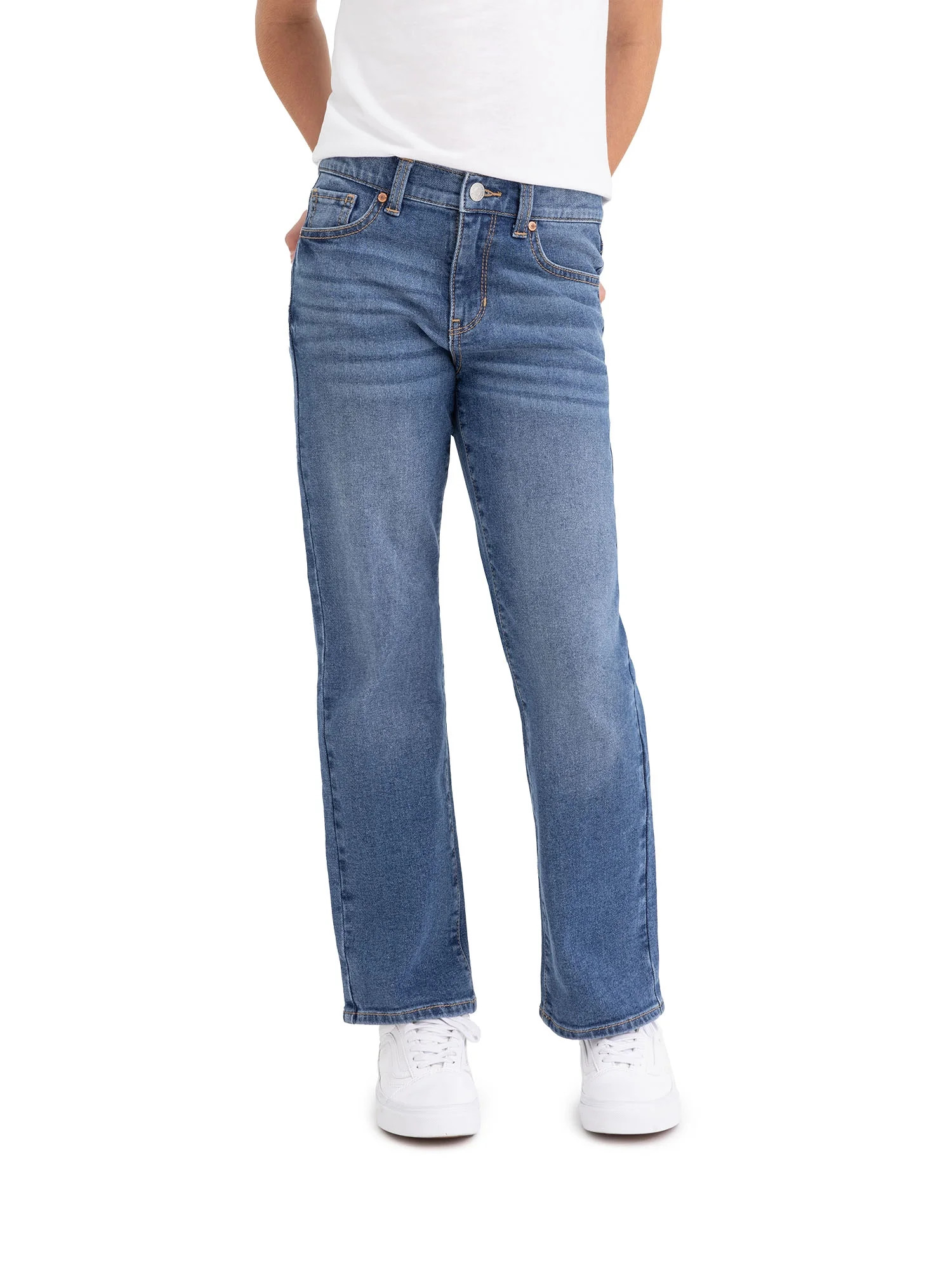 Jordache Girls High Rise Baggy Straight Jeans, Sizes 5-18 | Walmart (US)