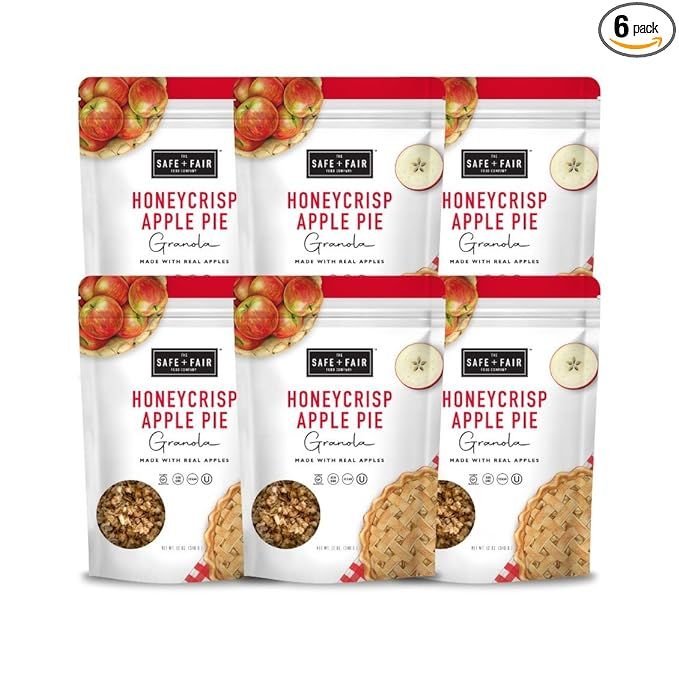 Safe + Fair Honeycrisp Apple Pie Granola – Gluten-Free, Dairy Free and Vegan Breakfast, Snack o... | Amazon (US)