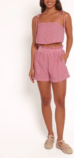 Petal & Pup Callum Gingham Crop Camisole & Shorts Set | Nordstrom | Nordstrom