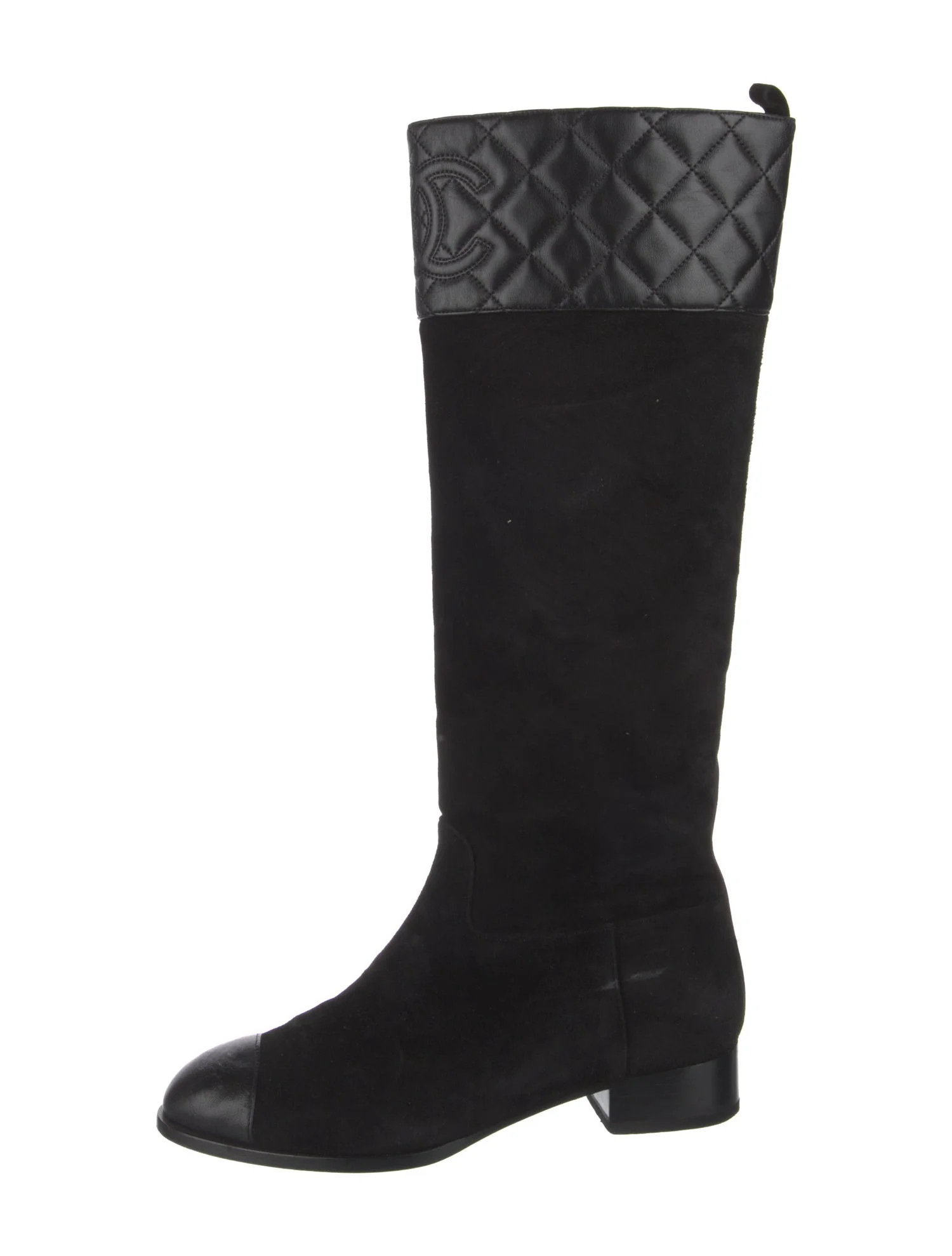 Chanel 2023 Interlocking CC Logo Riding Boots - Black Boots, Shoes - CHA1389652 | The RealReal | The RealReal