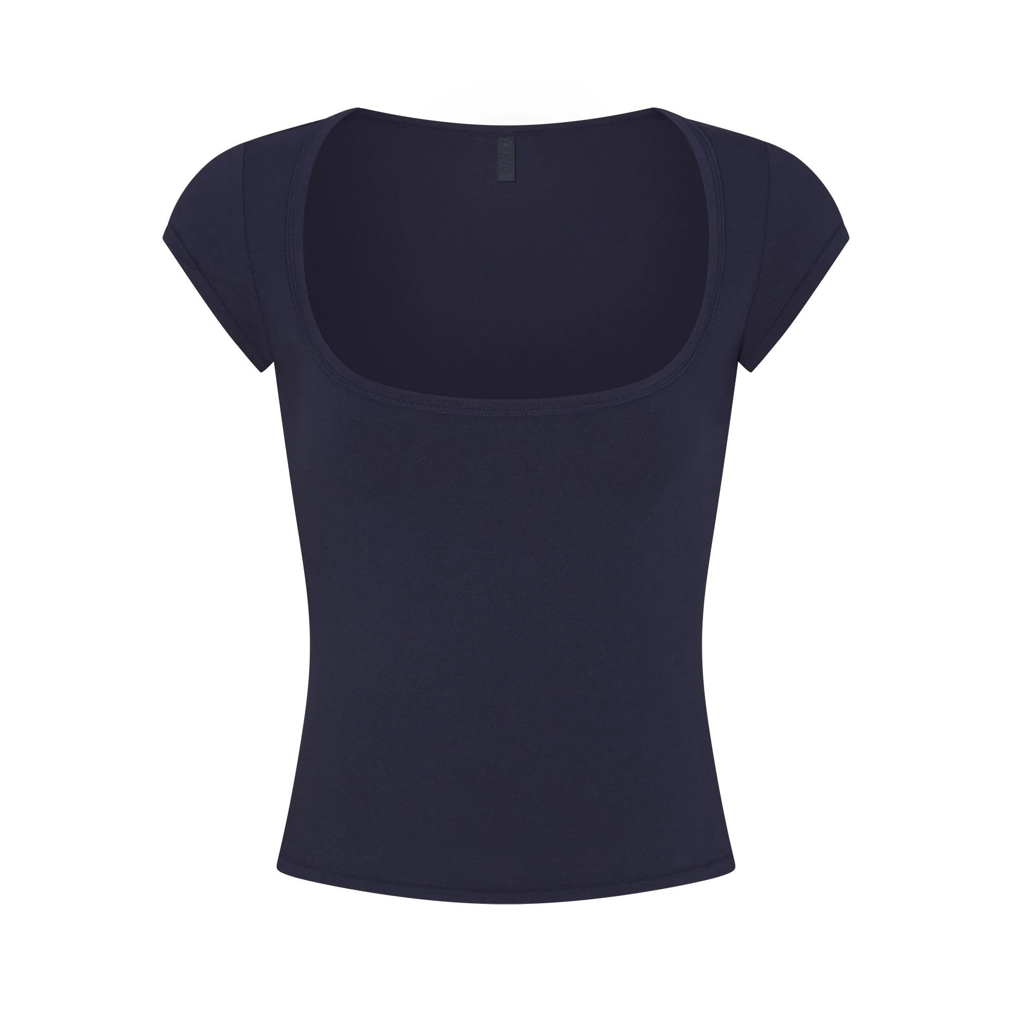 COTTON JERSEY SCOOP NECK T-SHIRT | NAVY | SKIMS | SKIMS (US)