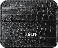 Personalisa Gold Silver Initial letters Credit Card Holder Wallet, PU Leather Ultra Slim Wallet, ... | Amazon (US)