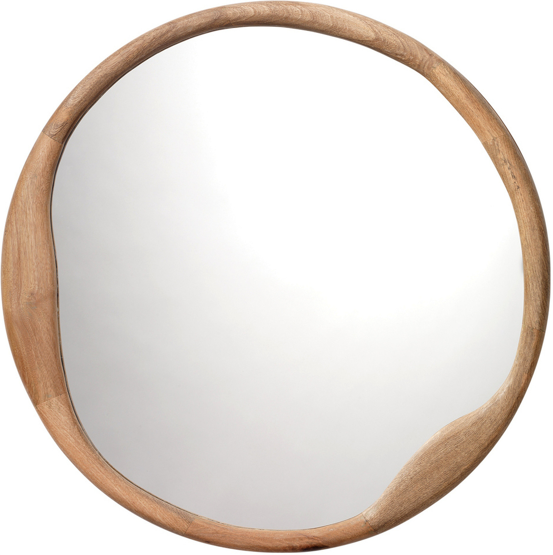 Organic Round Mirror in Natural Wood | 1stopbedrooms