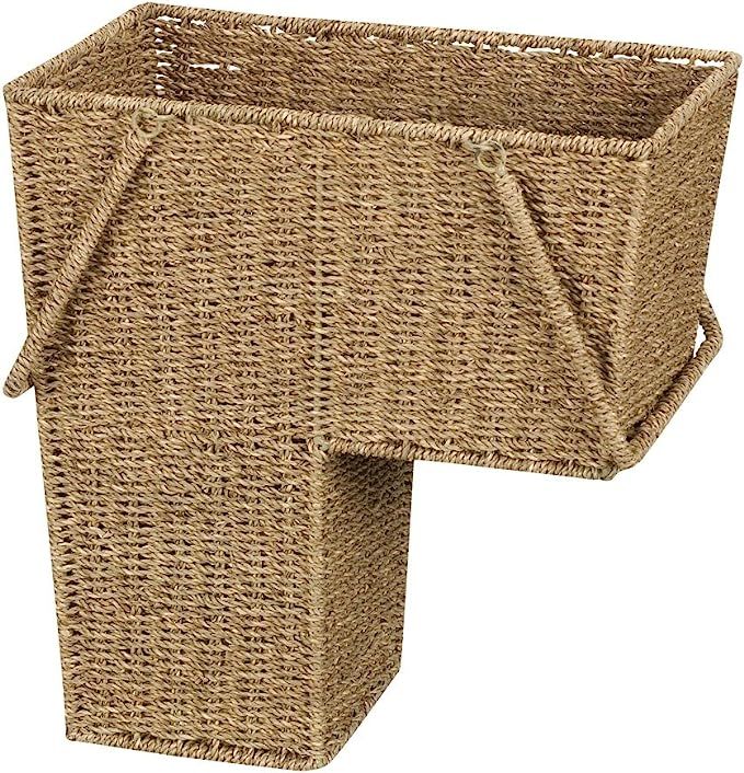 Household Essentials ML-5647 Seagrass Wicker Stair Step Basket with Handle | Natural Brown : Amaz... | Amazon (CA)