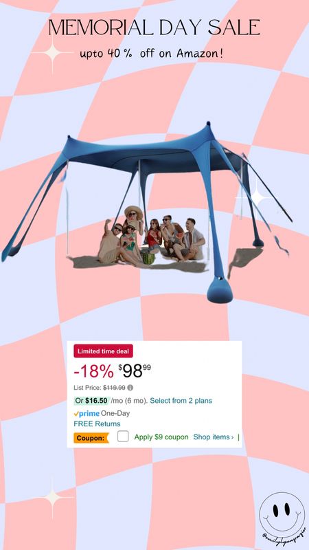 Memorial Day sales are going strong! 

Starting with this beach tent! $98 plus an extra $9 off at checkout!

#LTKSeasonal #LTKSaleAlert #LTKFindsUnder100