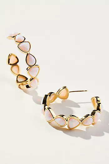 Shades of Sea Glass & Opal Hoop Earrings | Anthropologie (US)