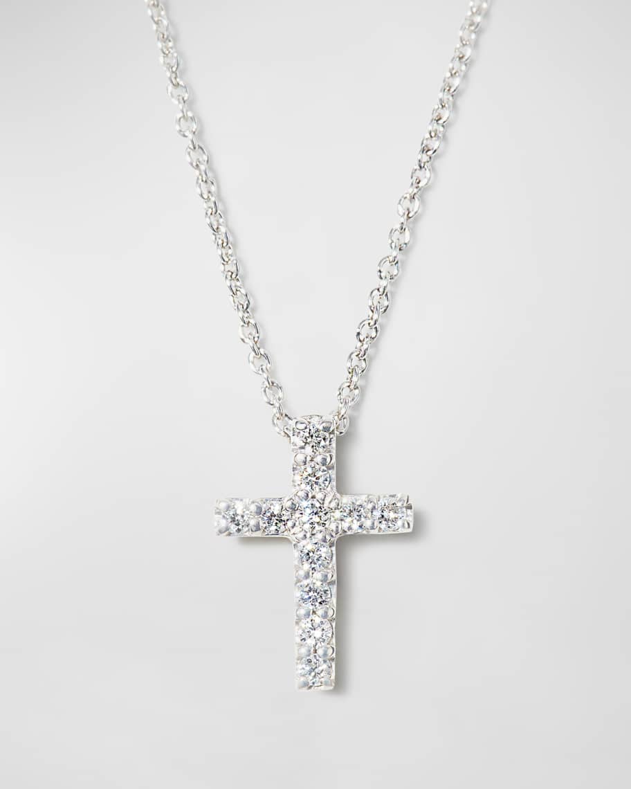 18k Small Diamond Cross Pendant Necklace | Neiman Marcus