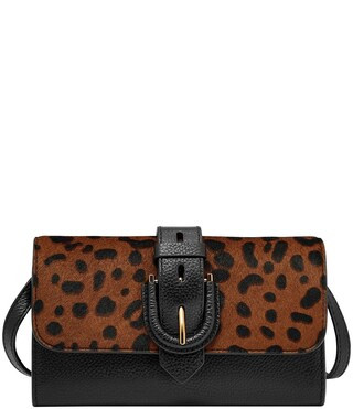 Fossil Harwell Leopard Haircalf Wallet Crossbody Bag | Dillard's | Dillard's