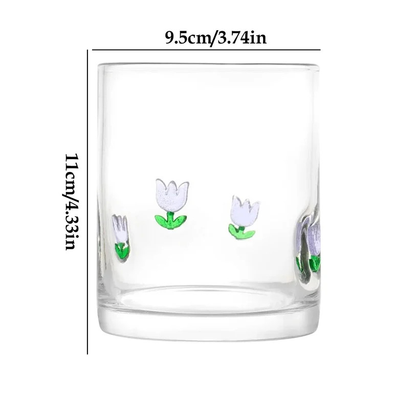 12 fl oz Easter Flower Charm Drinking Glasses, Set of 2 Glass Juice Cups Drinking Glass for Women... | Walmart (US)