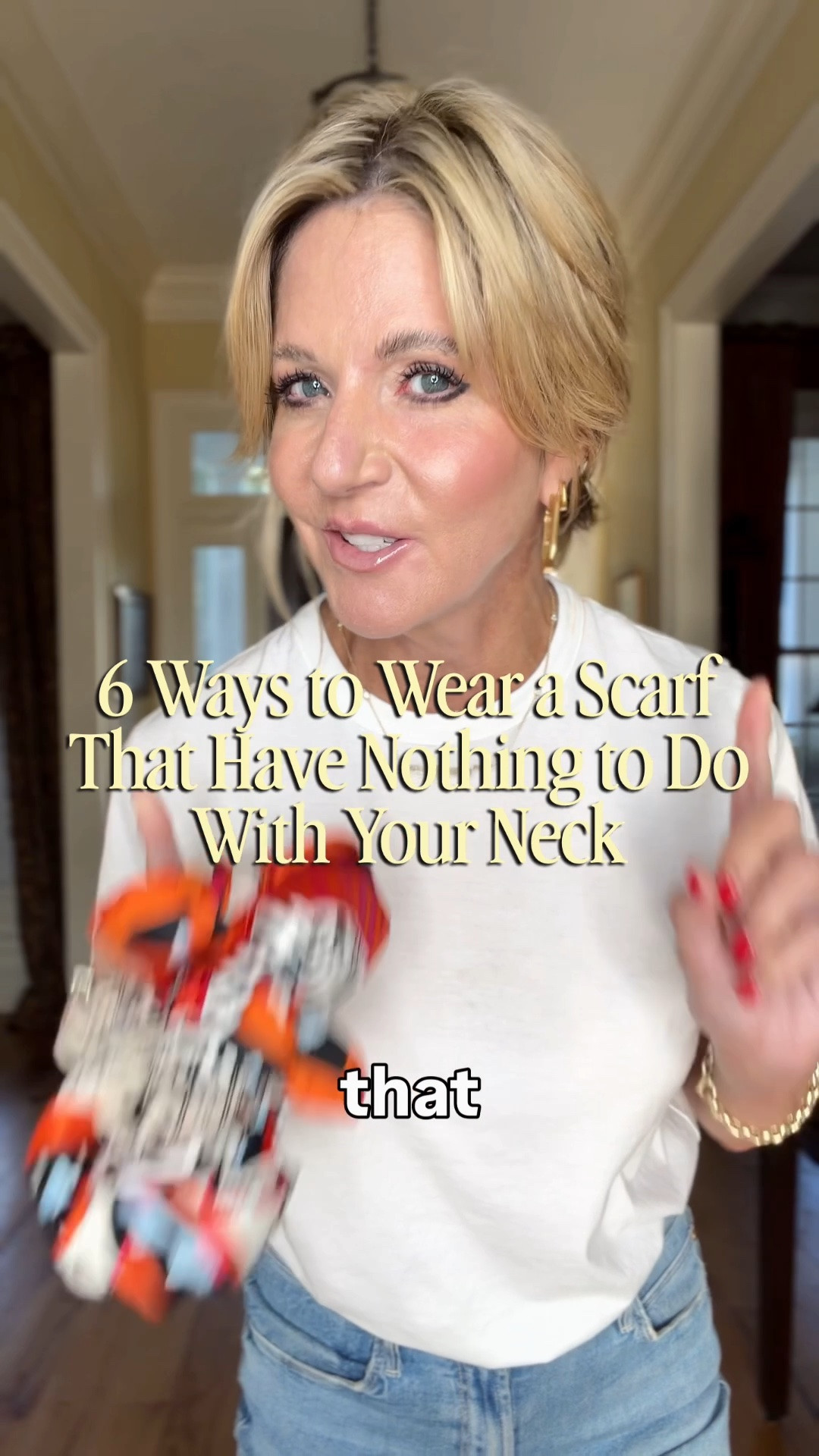 Now before I go and ruffle any feathers, hear me out. There is nothing wrong with wearing a scarf around your neck. I love the look, just not for me. I don’t like the feeling of anything around my neck. So I’m not going to show you a style that I don’t wear. Just keeping things real here 🤣.

And since I don’t wear a scarf around my neck, I’m showing you 6 ways to wear a scarf that don’t involve your neck. Around your waist, two ways through your belt loops, around your wrist, on your handbag, and over your shoulders. 

You can also wear a larger scarf and run it through all of your belt loops, tied either in the front or to the side. You can tie a scarf around a low ponytail. Super cool.

These are some little styling details that can totally transform an outfit. All with items you probably already have in your closet. Play around with it, and make it fun.

I’m in a Small in the Tshirt, 25 in the jeans, and XS in the belt.

#LTKOver40 #LTKootd #LTKstorytime