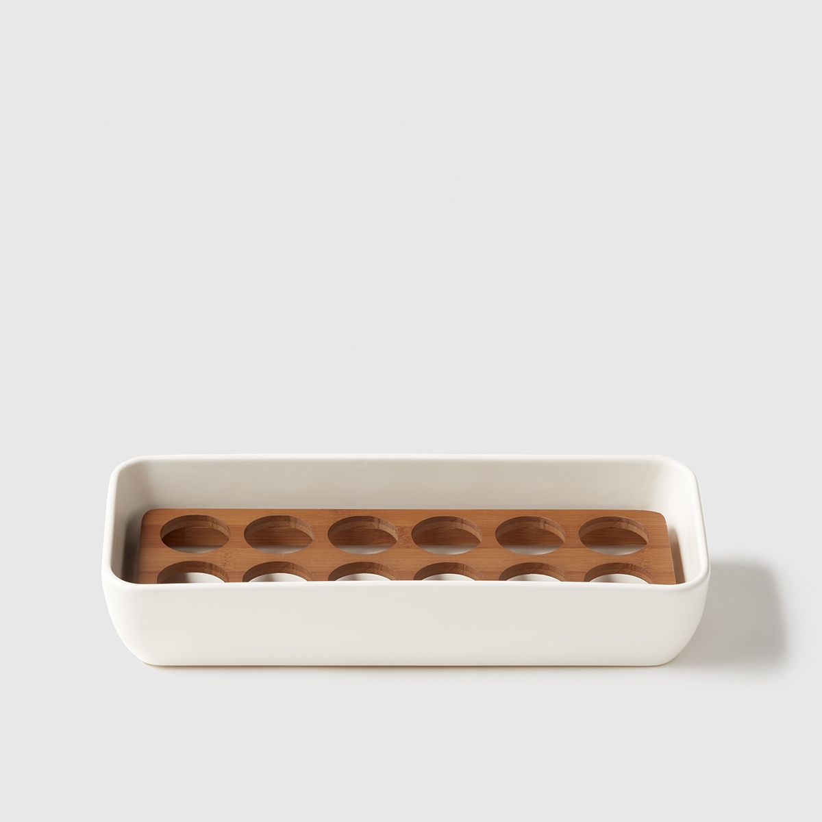 Ceramic and Bamboo Egg Bin | The Container Store