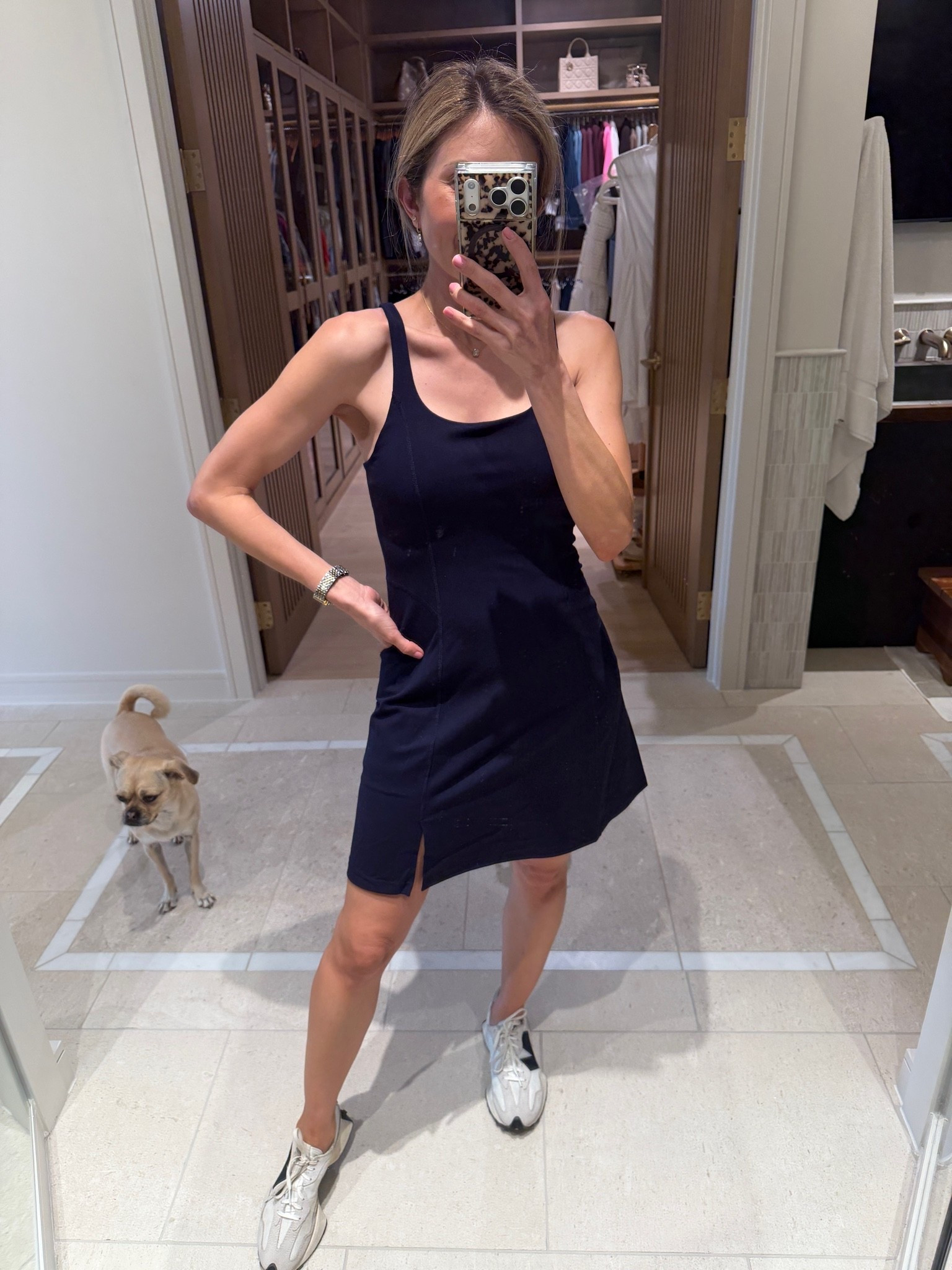 Quince Power-Up Square Neck Dress - Deep Navy (small)

#LTKPetite #LTKOver40 #LTKActive