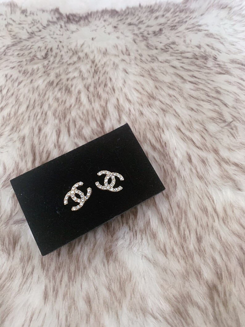 CC diamond earring studs / Coco Necklace / bridesmaid gifts / | Etsy | Etsy (US)