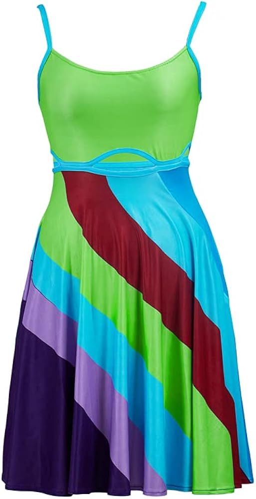 LoliMiss Women's 13 Going On 30 Cosplay Costume Jenna Rink Spaghetti Strap Mini Dress | Amazon (US)