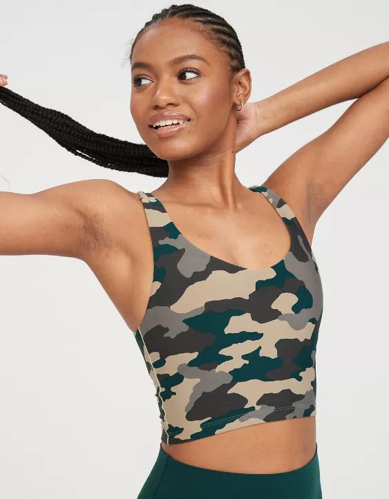 OFFLINE By Aerie Real Me Low Key Longline Sports Bra | American Eagle Outfitters (US & CA)