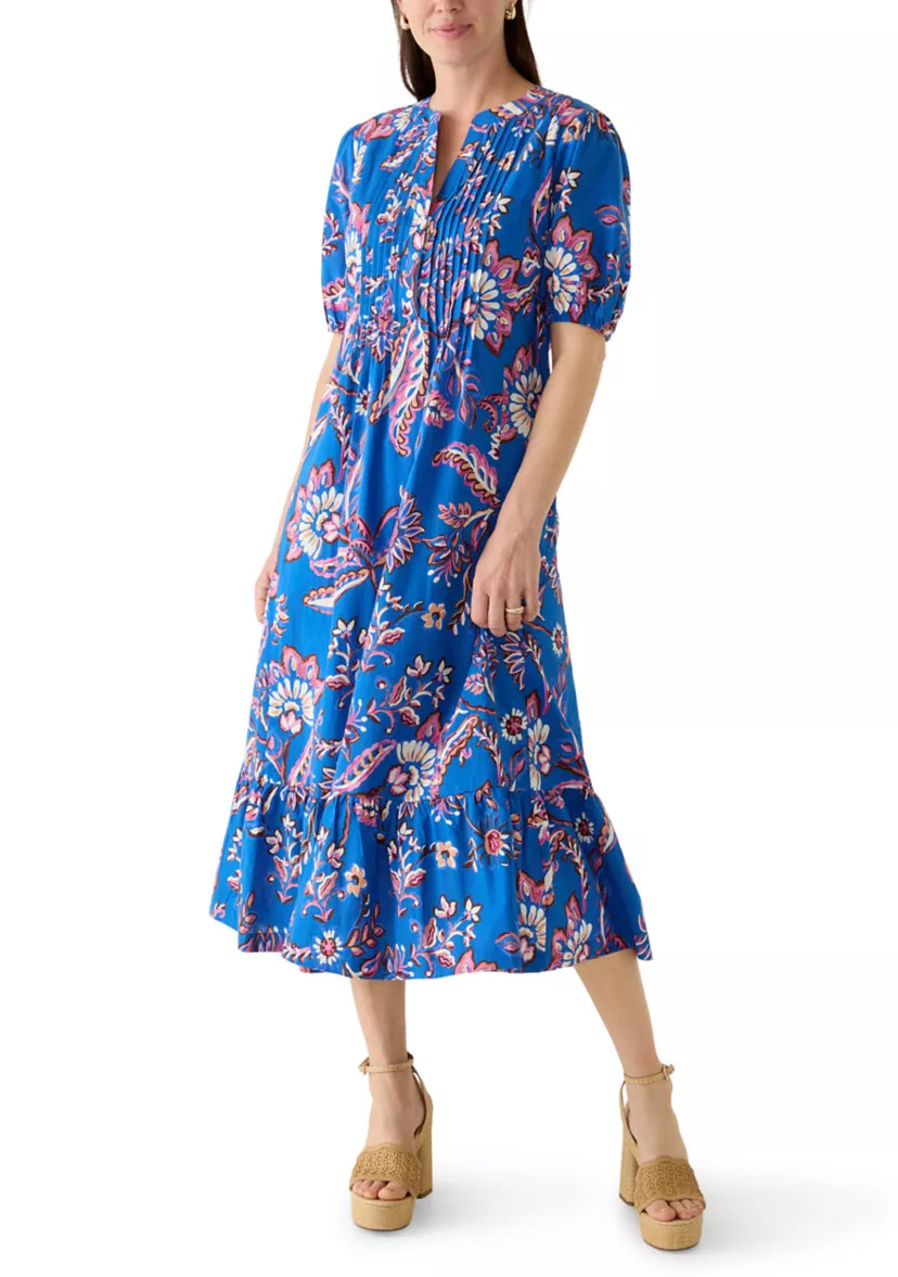 Women's Flounce Hem Paisley Midi Dress | Belk