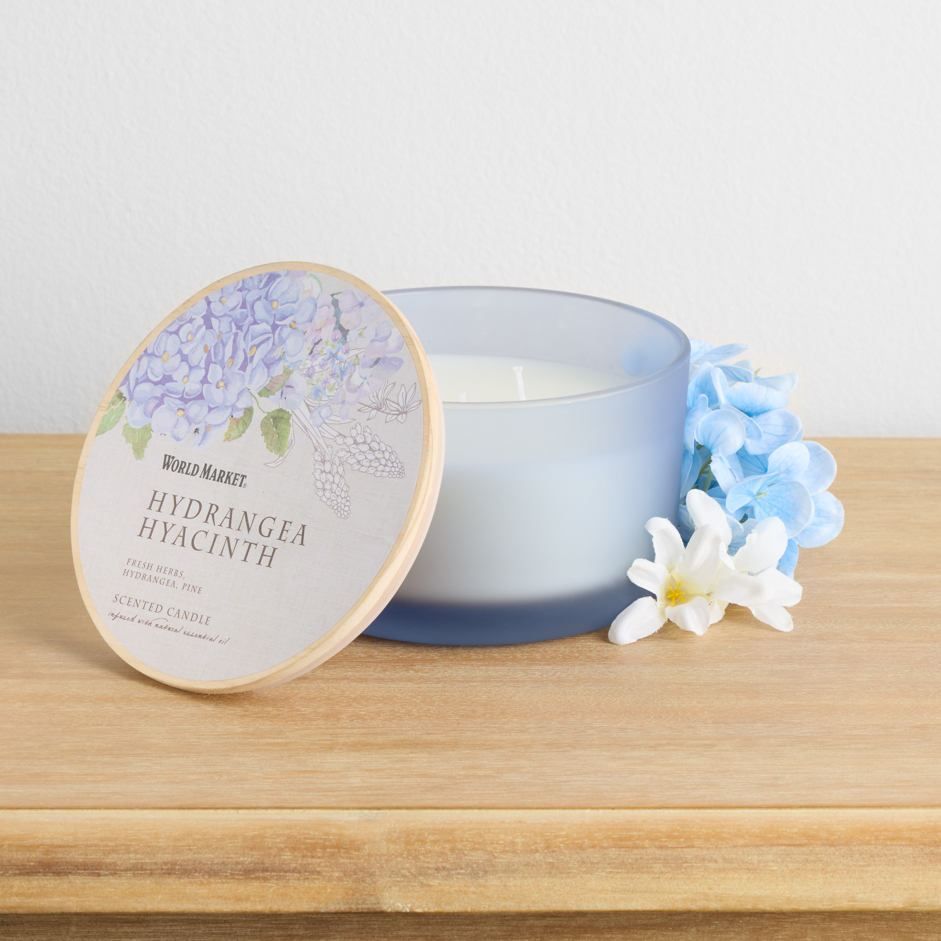 Botanical Hydrangea Hyacinth 3 Wick Scented Candle | World Market