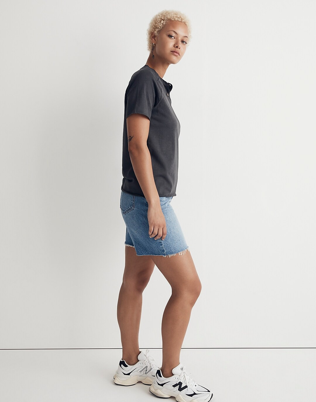 Garment-Dyed Raglan Henley Tee | Madewell