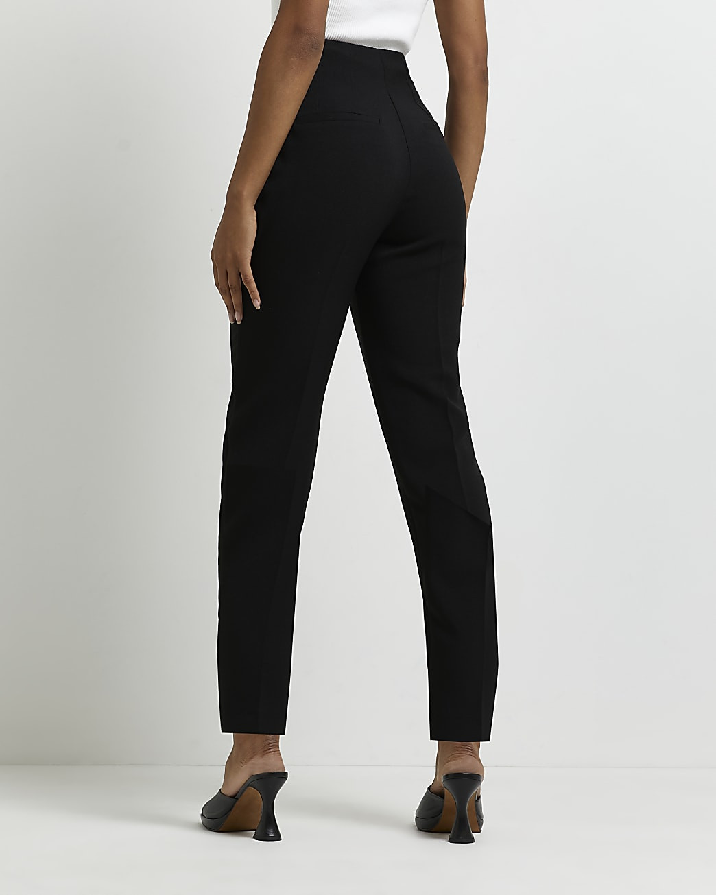 Petite black cigarette trousers | River Island (US)