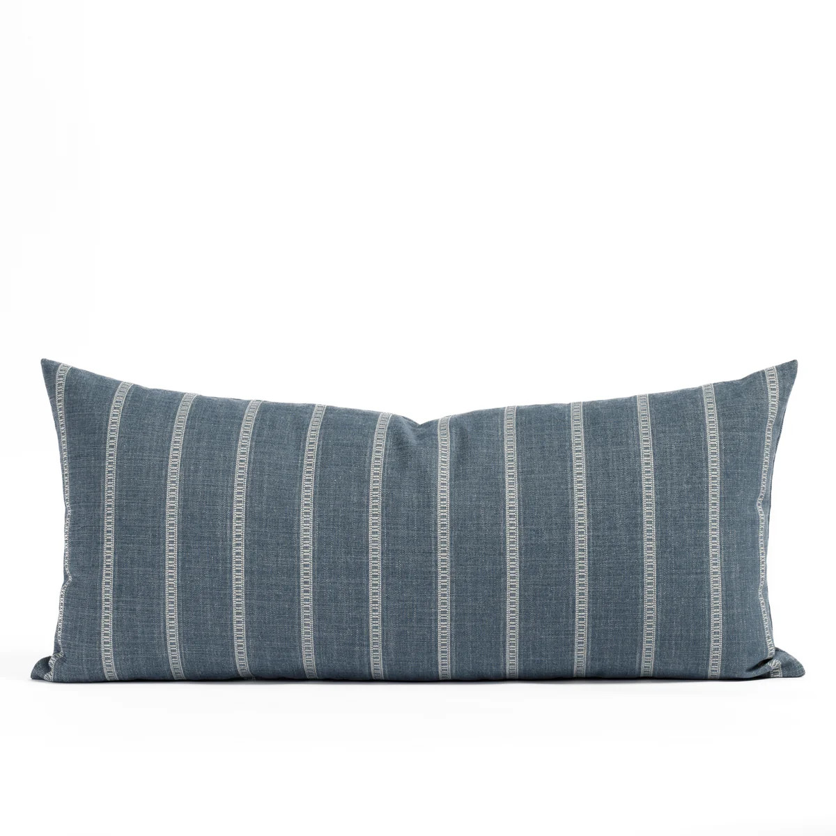 Brunswick Stripe 15x32 XL Lumbar Pillow, Chambray | Tonic Living