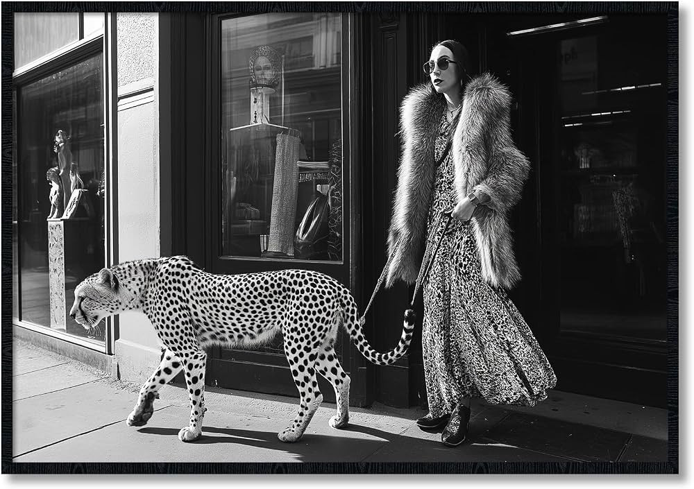 Vintage Prints Wall Art Cheetah Canvas Funky Leopard Artwork Vintage Trendy Painting Cheetah Wall... | Amazon (US)