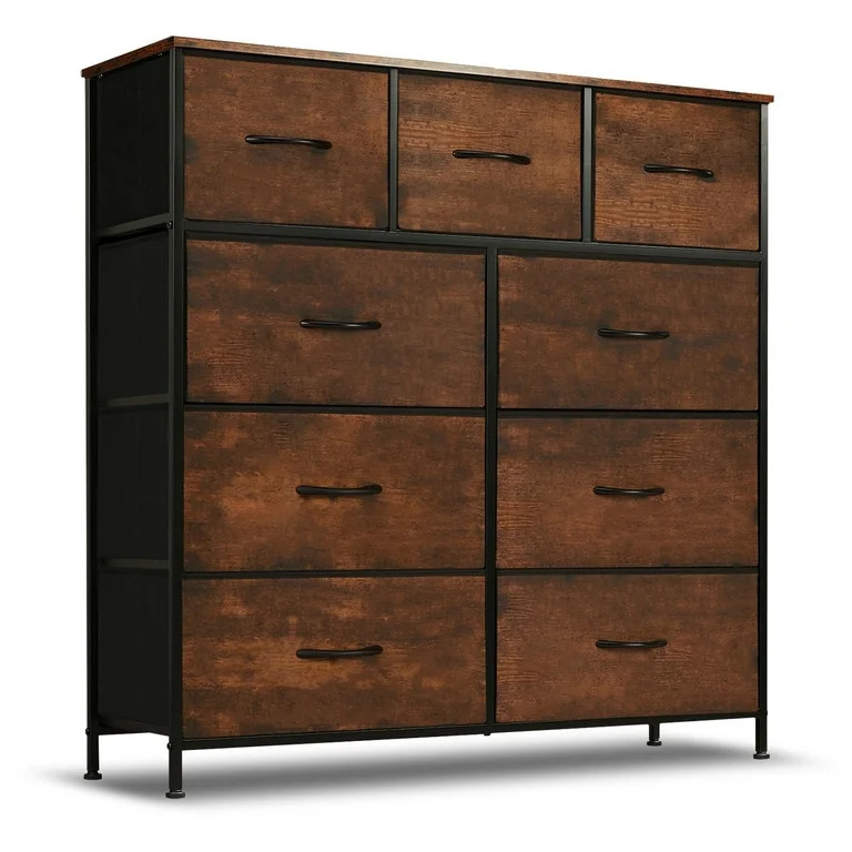 Simenmax 9 Drawers Dresser for Bedroom, Tall Fabric Closet Chests Organizer Tower Furniture with ... | Walmart (US)