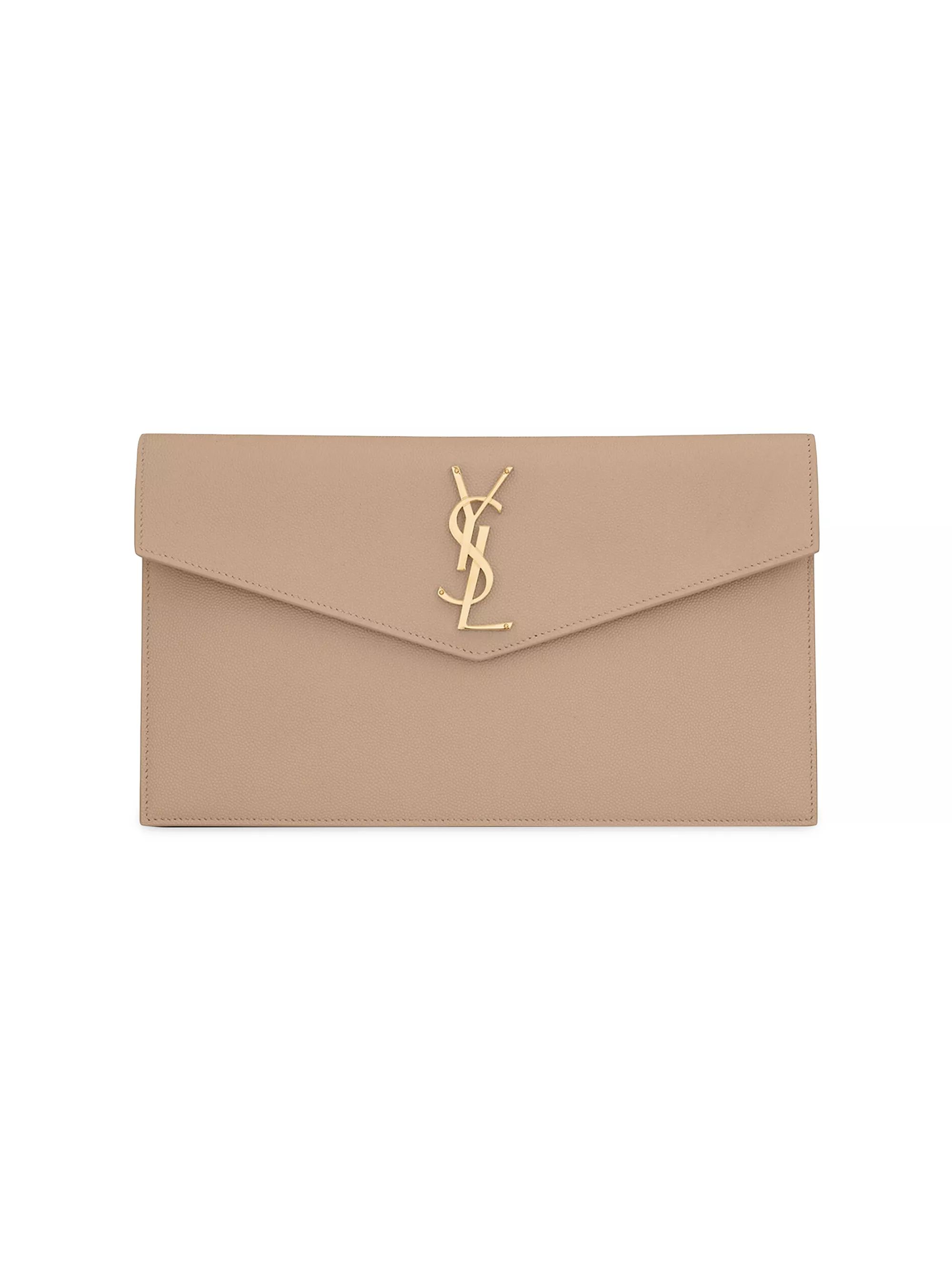 Uptown Pouch in Grain De Poudre Embossed Leather | Saks Fifth Avenue