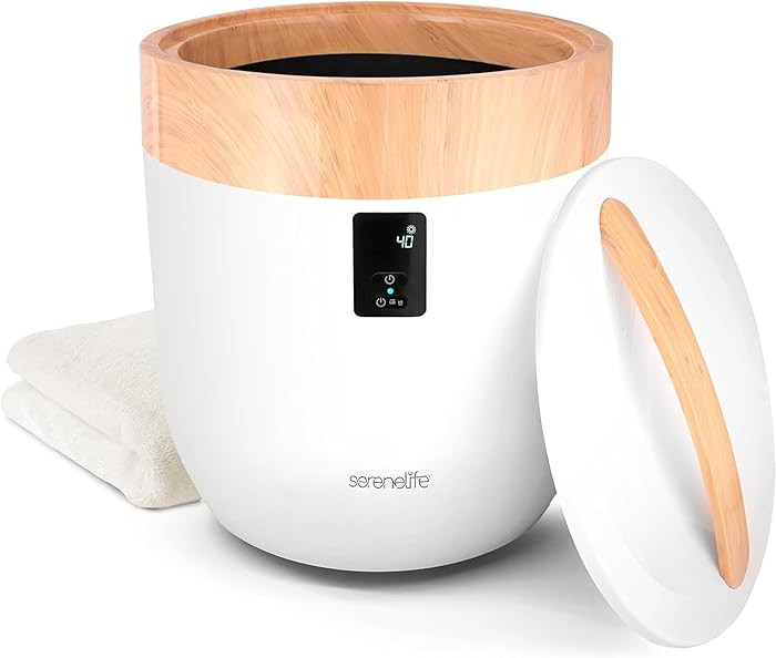 SereneLife Counter Towel Warmer Bucket - with Customized Fragrance for Spa and Bathroom, Luxury H... | Amazon (US)