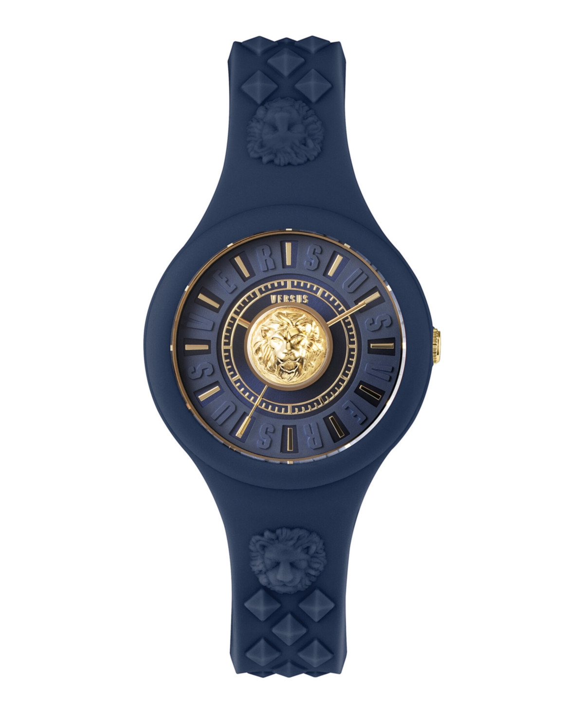 Versus Versace Women's 3 Hand Quartz Fire Island Blue Silicone Watch, 39mm - Blue | Macy's
