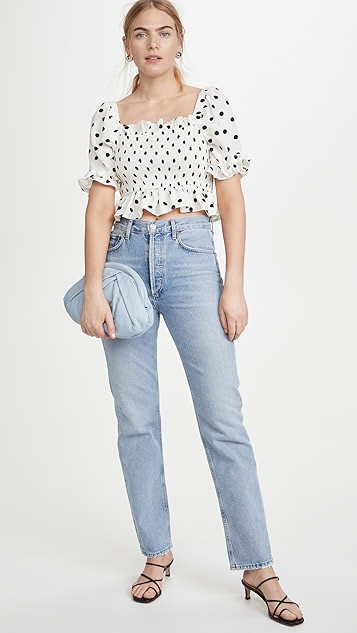 Polka Dot Cropped Top | Shopbop