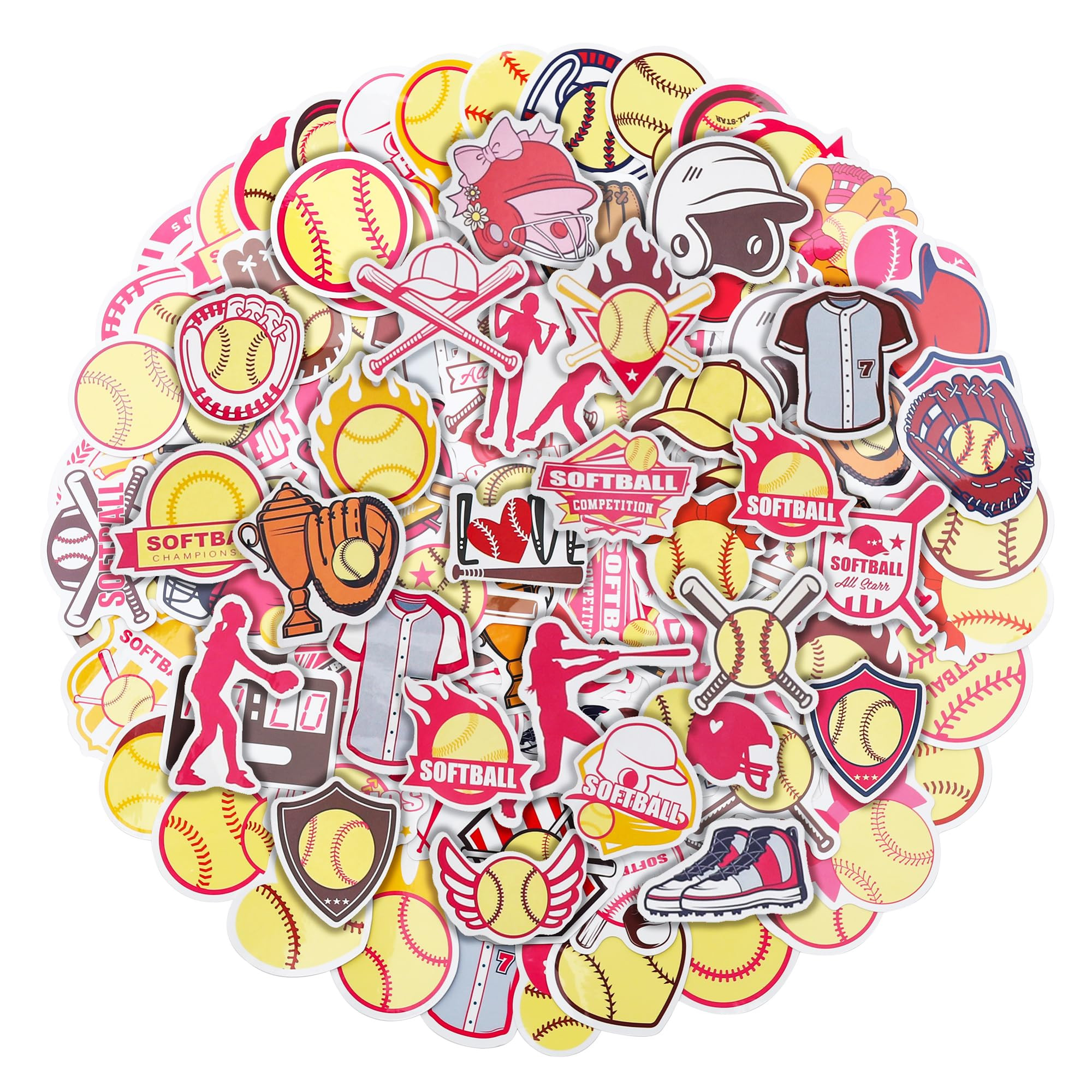 100 Pack Softball Stickers for Girls, Softball Party Favors, Birthday Decorations | Amazon (US)