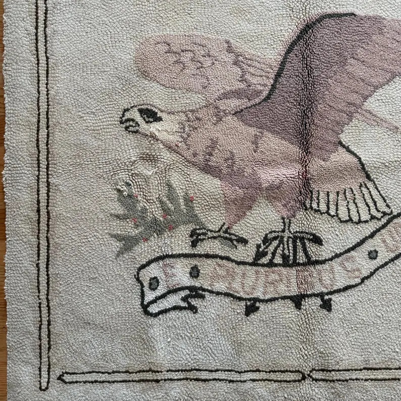 Vintage Hooked Rug Eagle | Etsy (US)
