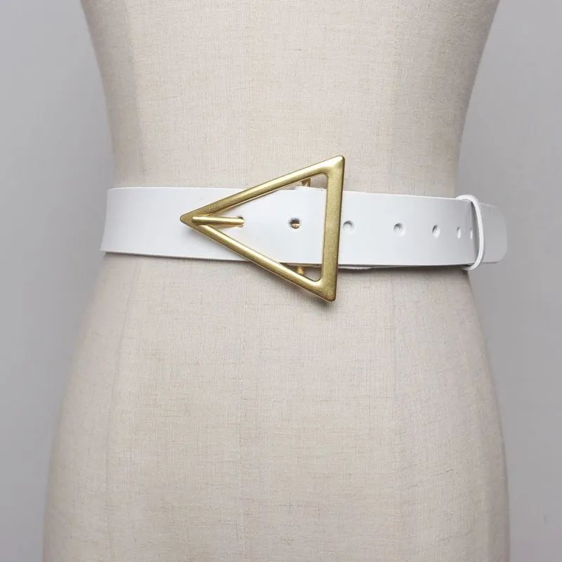 YUMINA Triangle Buckle Genuine Leather Belt | YesStyle | YesStyle Global