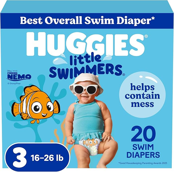 Huggies Little Swimmers Disposable Swim Diapers, Size 3 (16-26 lbs), 20 Ct | Amazon (US)