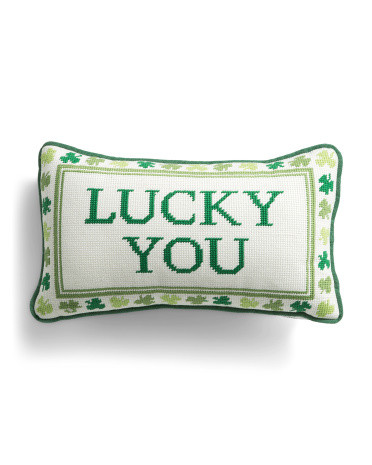 9x15 Lucky You Needlepoint Pillow | TJ Maxx