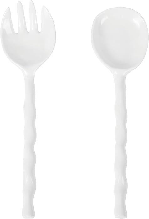 UP Wave Handle Melamine Salad Servers, Serving Utensil Set, Includes Serving Fork and Spoon for T... | Amazon (US)