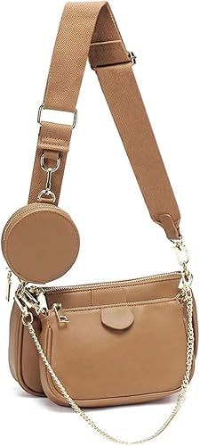 Small Crossbody Bags for Women Multipurpose Golden Zippy Handbags with Coin Purse including 3 Siz... | Amazon (US)