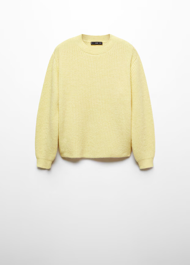 Round-neck knitted sweater  -  Women | Mango USA | MANGO (US)