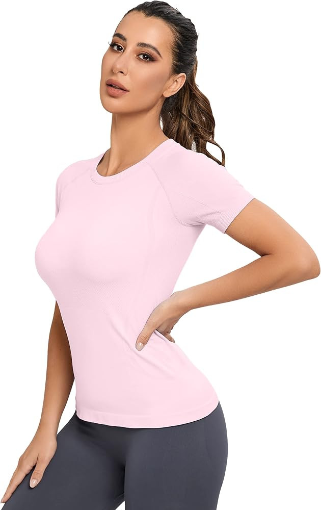 MathCat Workout Shirts for Women, Workout Tops for Women, Yoga Short Sleeve Shirts Soft Seamless ... | Amazon (US)