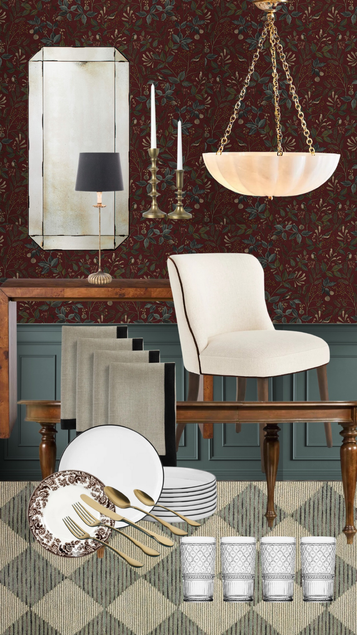 I’m in love with this moody modern traditional dining room I dreamed up using our new Emerson wallpaper 😍 the key is to blend modern and traditional elements so it feels fresh and unexpected. Shop everything I used in the mood board below!

#LTKParties #LTKSaleAlert #LTKHome