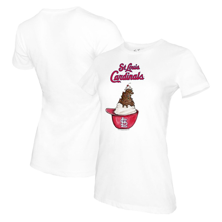 St. Louis Cardinals Tiny Turnip Women's Sundae Helmet T-Shirt - White | Fanatics