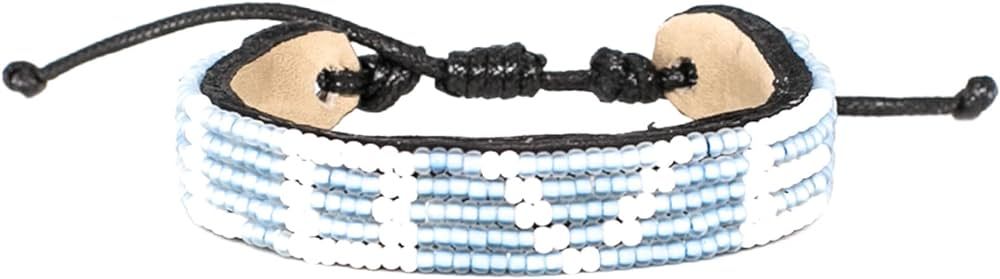 Ubuntu Life Love Beaded Leather Bracelet – Handmade Glass Bead Bracelet with Slide Closure and Genui | Amazon (US)