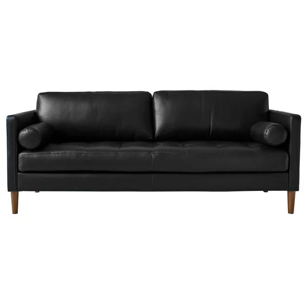 Gillmore 86.5" Genuine Leather Recessed Arm Sofa | Wayfair North America