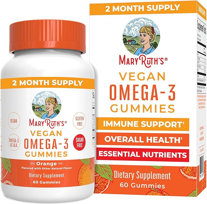 MaryRuth Organics Vegan Omega 3 Gummies for Adults | 2 Month Supply | Sugar Free Supplement with ... | Amazon (US)