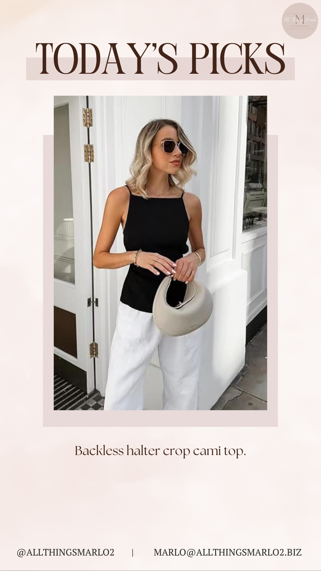 Backless halter crop cami top. 

 #LTKSeasonal #LTKWorkwear #LTKTravel