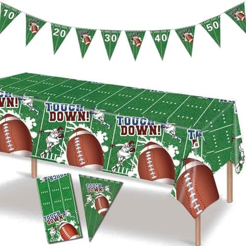 Football Party Decorations Table Cloth Favors Set, Football Field Tablecloth Rugby Game Rectangle... | Amazon (US)
