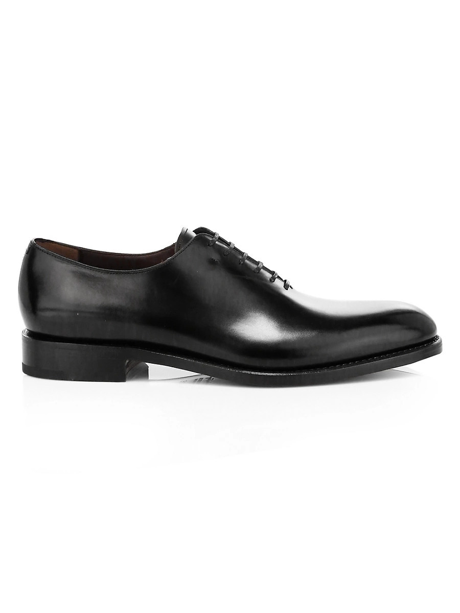 Men's Angiolo Lace-Up Leather Dress Shoes - Nero - Size 9.5 | Saks Fifth Avenue