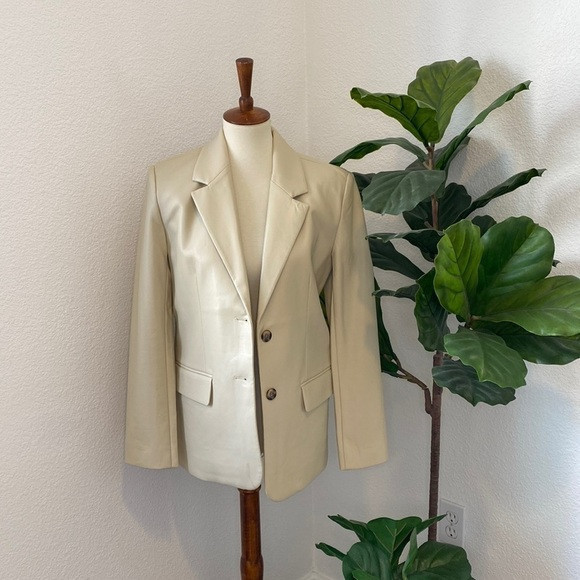 OAK + FORT Vegan Leather Blazer | Poshmark