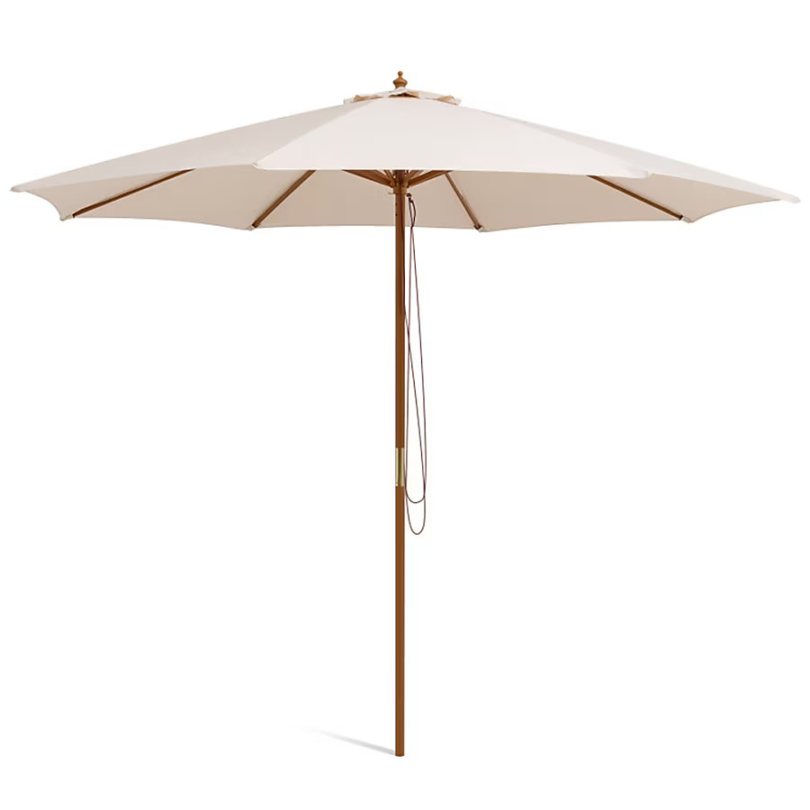 LIVIZA 10-ft Wood Beige Market Patio Umbrella | Lowe's